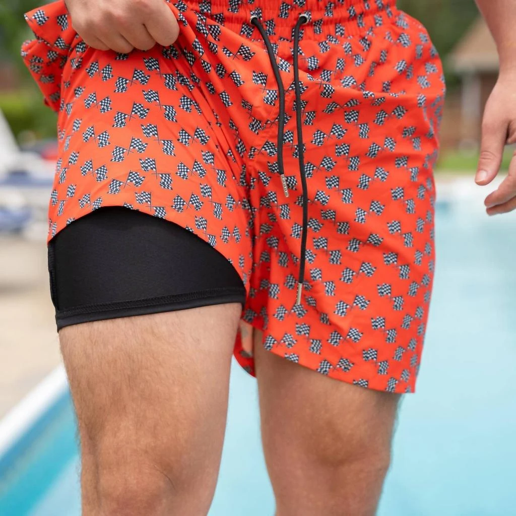 Old South Apparel Old South Apparel - Checkered Flag Lined Swim Trunks 3