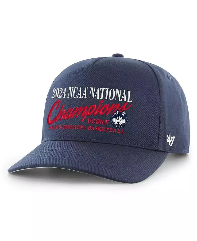 47 Brand 47 Men's Navy UConn Huskies 2024 NCAA Men's Basketball National Champions Script Classic Hitch Adjustable Hat 1