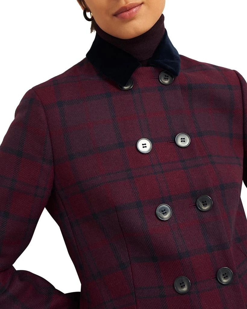 HOBBS LONDON Patricia Plaid Double Breasted Coat 4