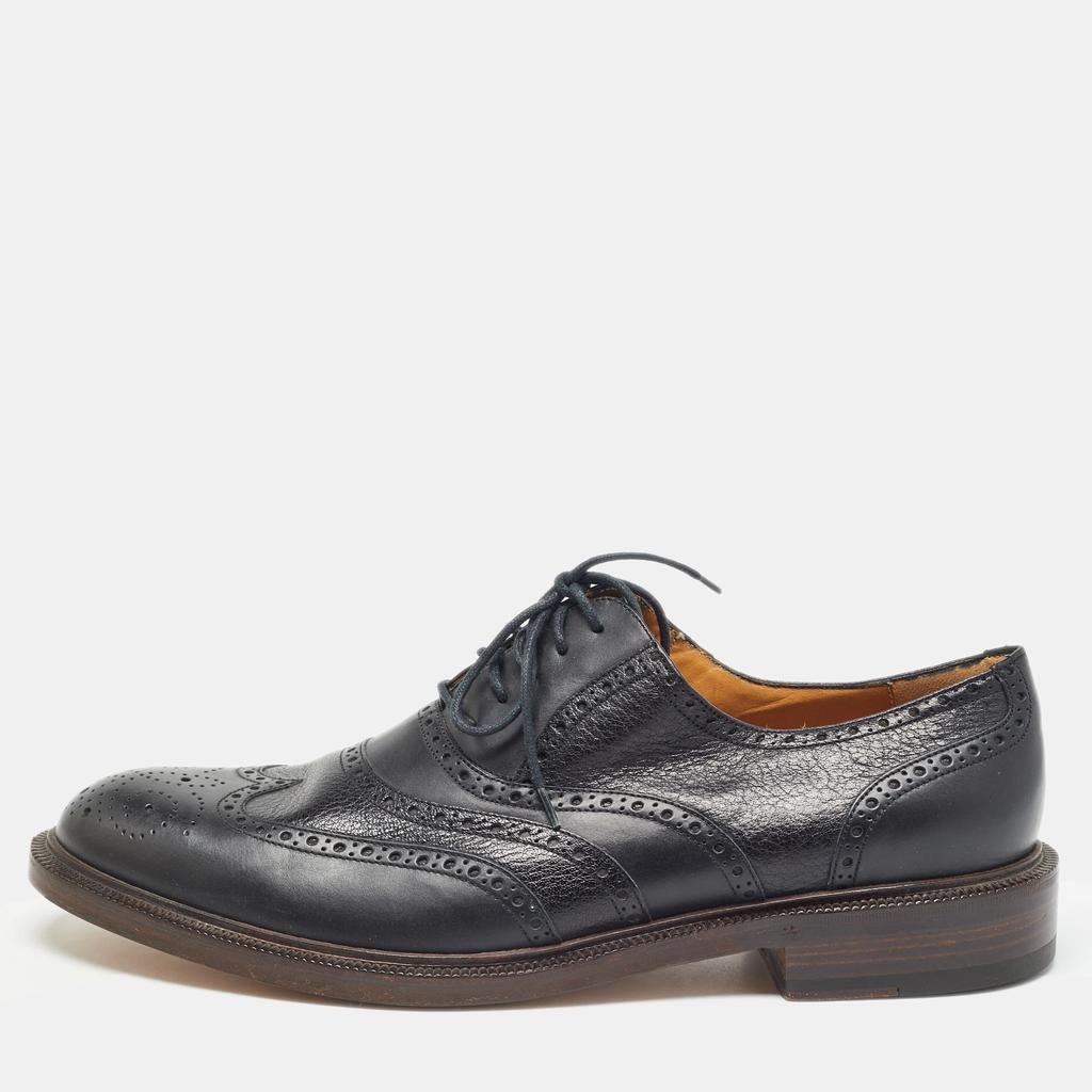 Gucci Gucci Black Leather Brogue Oxfords Size 45.5
