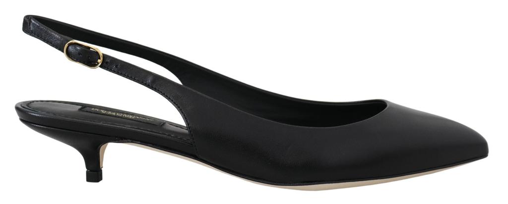 Dolce & Gabbana Dolce & Gabbana Black Leather Slingbacks Heels Pumps Shoes