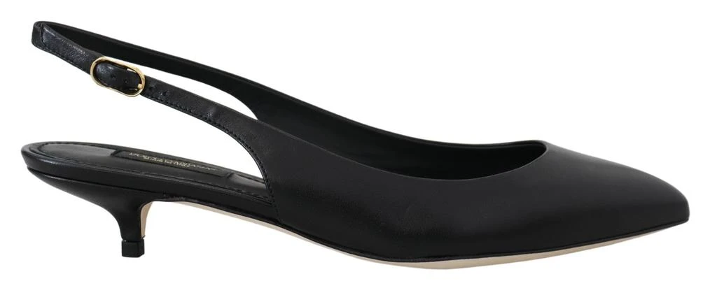 Dolce & Gabbana Dolce & Gabbana Black Leather Slingbacks Heels Pumps Shoes 1
