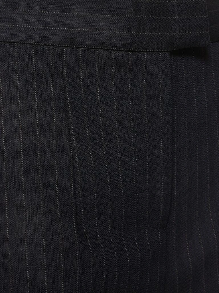 GALVAN Pinstripe Wool Blend Flared Pants 3