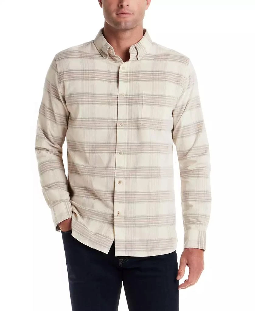 Weatherproof Vintage Men's Plaid Long Sleeve Corduroy Shirt 1