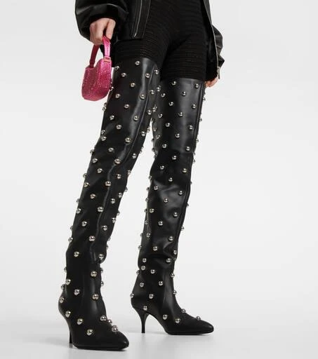 Magda Butrym Embellished leather over the knee boots 4