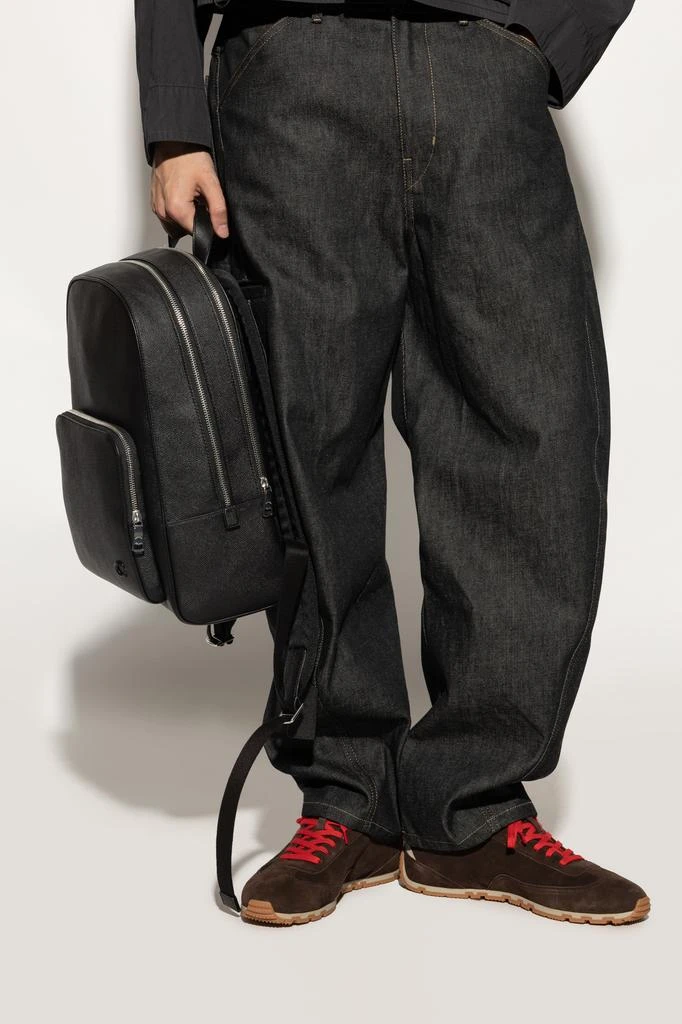 Coach Black Leather Buckle Flap Closure Top Handle Backpack -Vintage Made in USA Coach Outlet Sprint Backpack In Signature Jacquard | ShopSimon main image 2