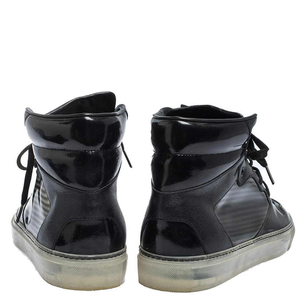 Balenciaga Balenciaga Black Leather and PVC Patchwork High Top Sneakers Size 41 5