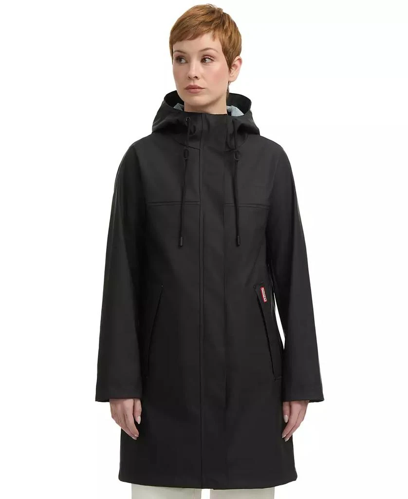Hunter Women's Rubberized Water-Repellent Long Rain Jacket 1
