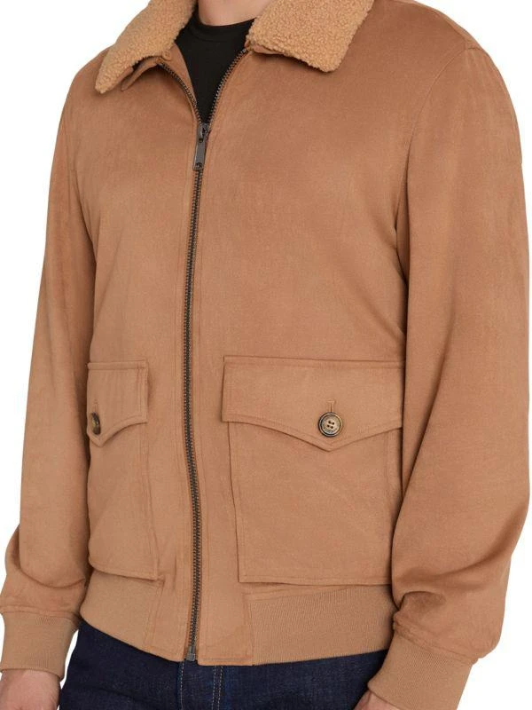 Sam Edelman Faux Shearling Trim Goat Suede Bomber Jacket 3