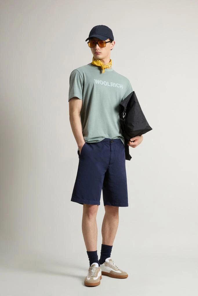 Woolrich Garment-Dyed T-shirt in Light Pure Cotton - Men - Green 3
