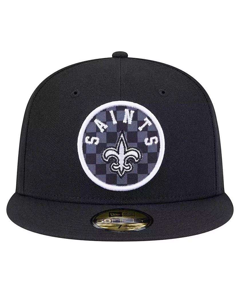 New Era Men's Black New Orleans Saints Checkered 59FIFTY Fitted Hat 4