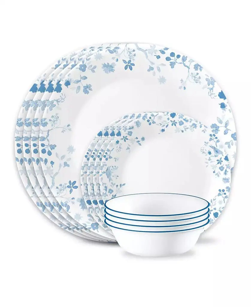 Corelle Process Corelle Garden Song 12 Pc. Dinnerware Set, Service for 4 - Free ...