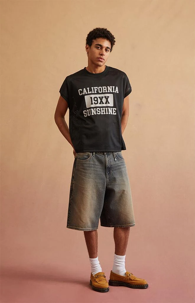 RARE DNM EDIT Dark Blue Tinted Clip Baggy Denim Shorts 1