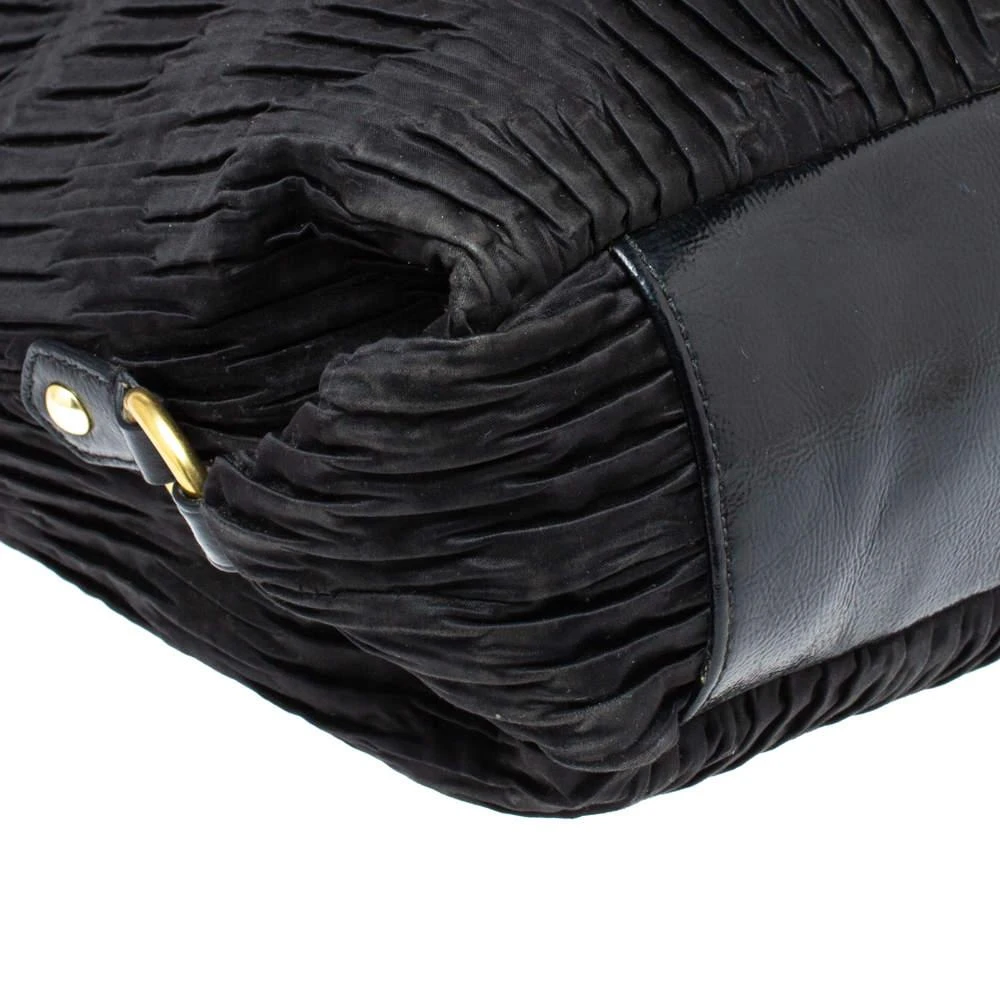 Coach Coach Black Pleated Satin and Patent Leather Tote 10