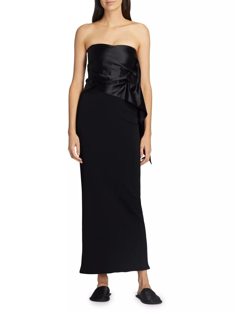 The Row Nana Strapless Draped Crop Top 2