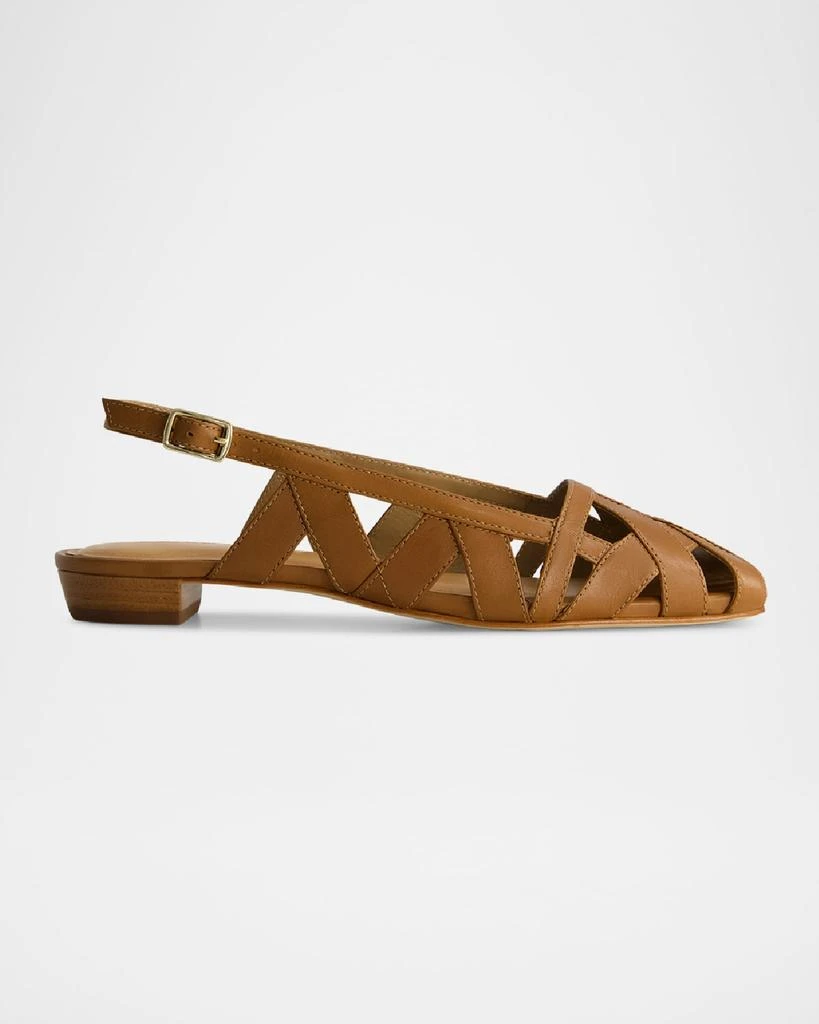 Bernardo Glinda Woven Leather Slingback Ballerina Flats 1