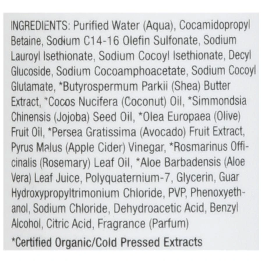 Raw Sugar The Truly Unruly Shampoo Avocado + Apple Cider Vinegar + Rosemary Oil 4