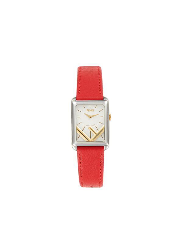 Fendi Run Away Stainless Steel & Leather Strap Watch/22.5MM