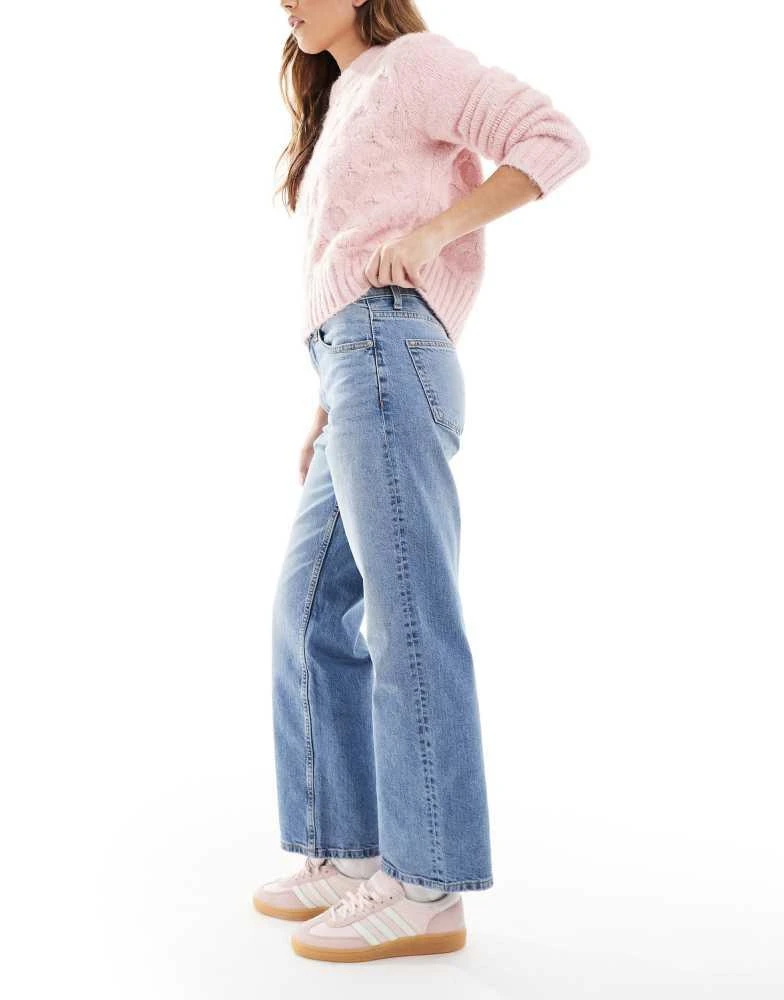 ASOS ASOS DESIGN ankle grazer straight leg jeans in mid blue - MBLUE 3
