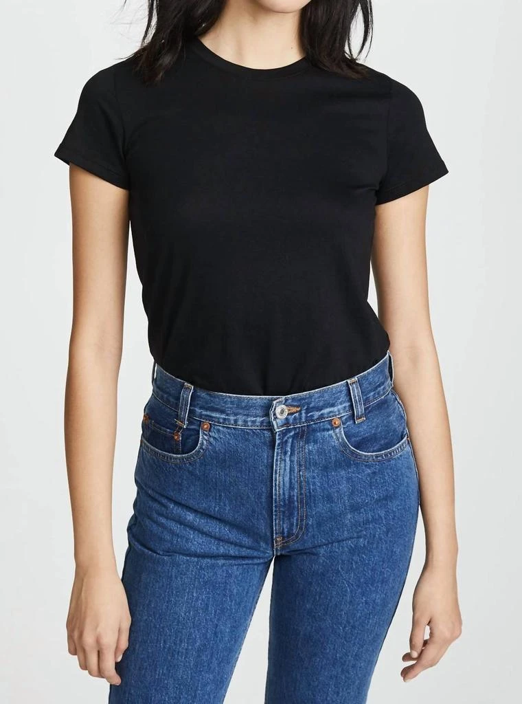 Vince Essential Crew Neck Tee In Black 2