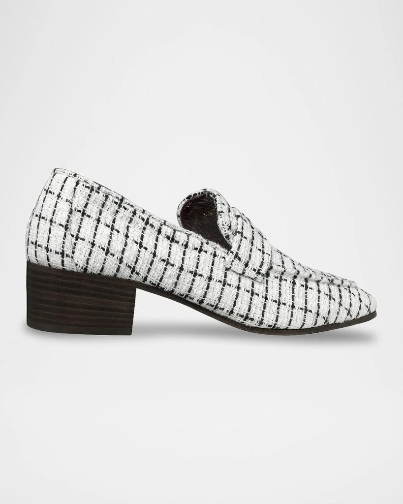 Bougeotte Flaneur Bicolor Tweed Heeled Loafers 2