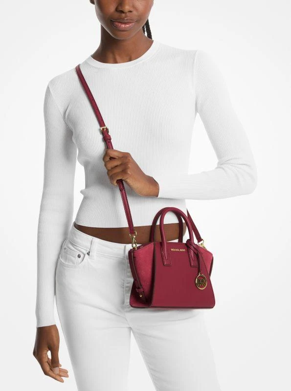 Michael Kors Avril Extra-Small Leather and Suede Satchel 3