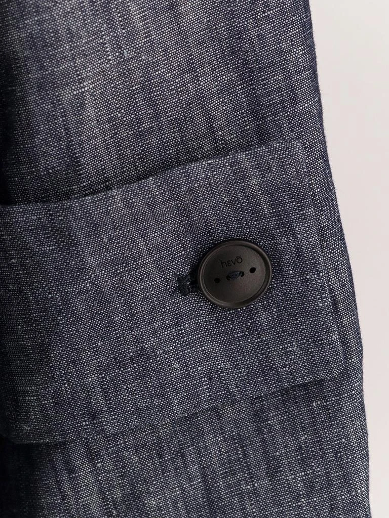 HEVÒ Margherita linen and cotton trench coat with denim effect 3
