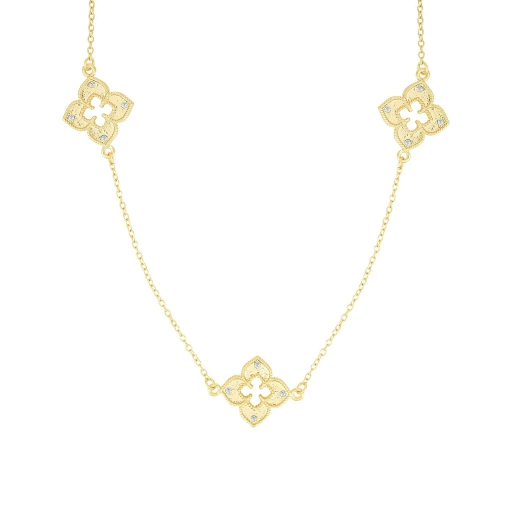 ADORNIA Gold Plated 36" Clover Station Necklace 1