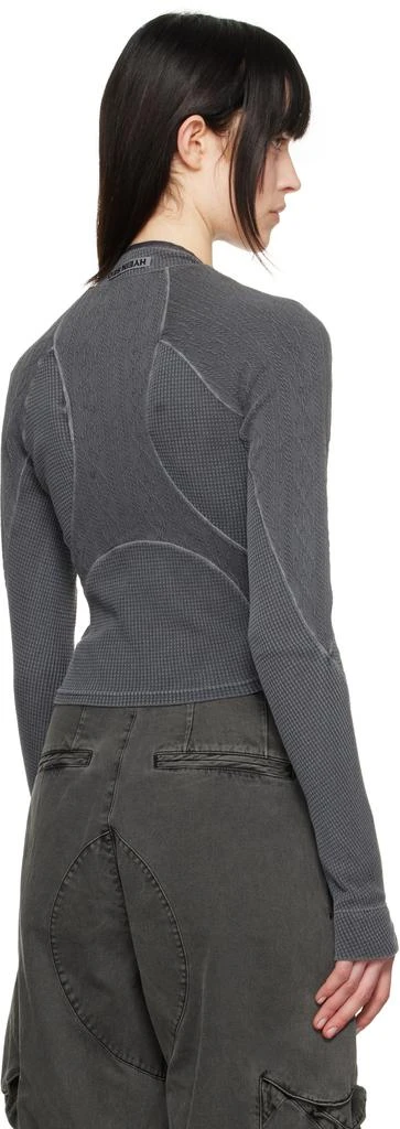 Hyein Seo Gray Half-Zip Raglan T-shirt 3