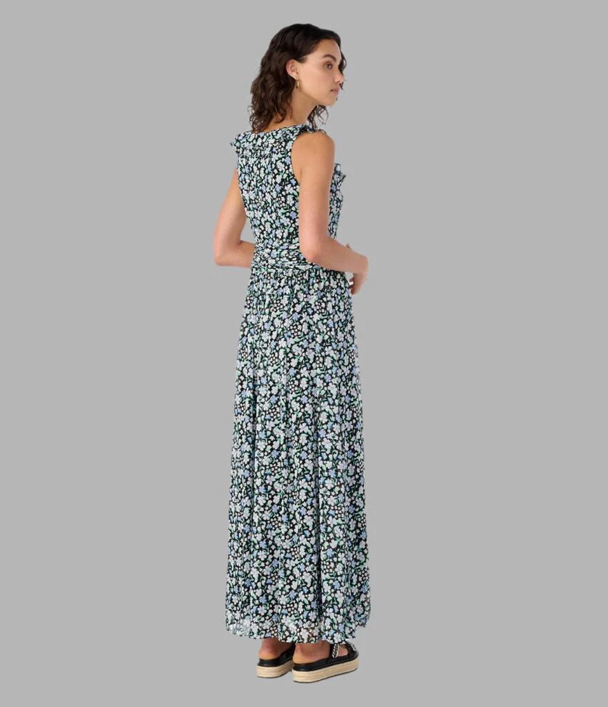 Karl Lagerfeld Paris RUFFLE V-NECK CHIFFON MAXI DRESS 2