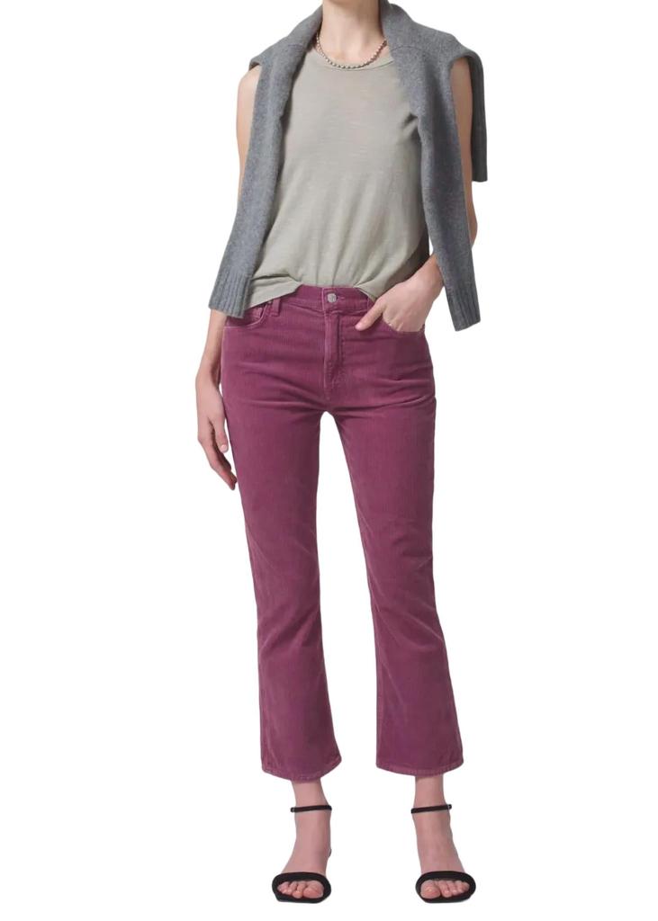 Citizens Of Humanity Isola Crop Boot Cordoroy Jean In Posey