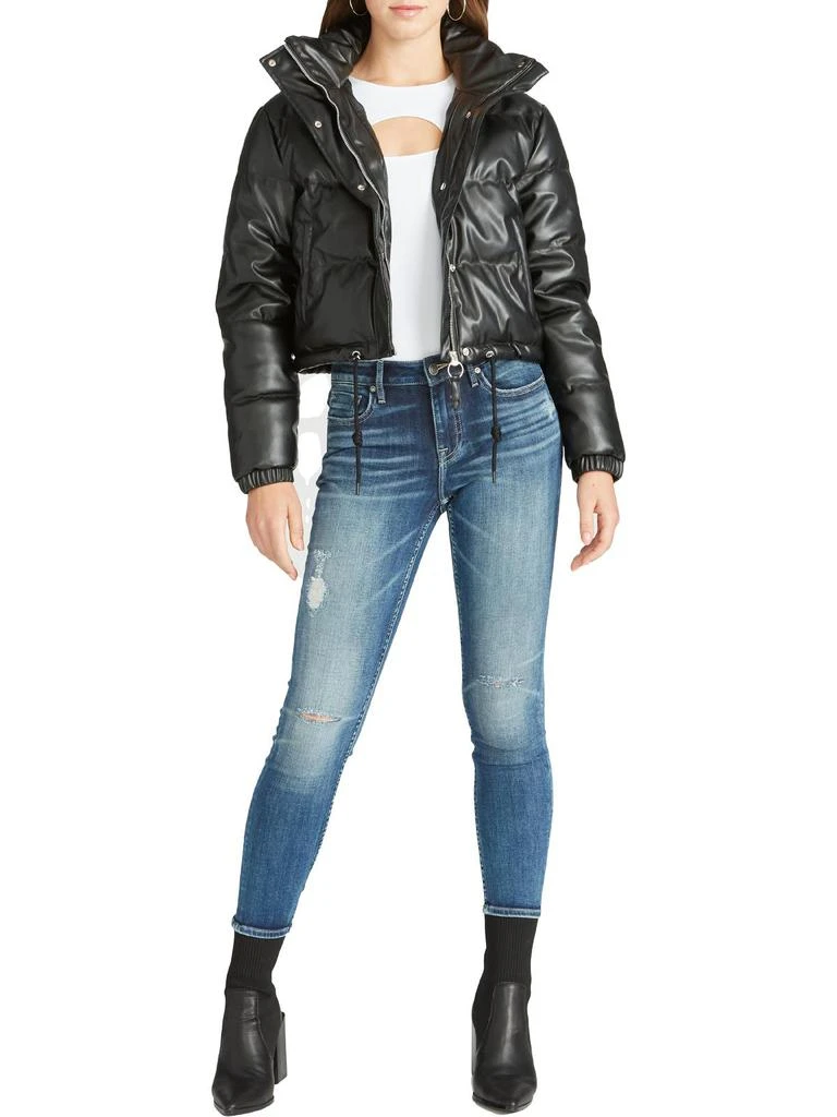 VIGOSS Womens Faux Leather Cold Weather Puffer Coat 1