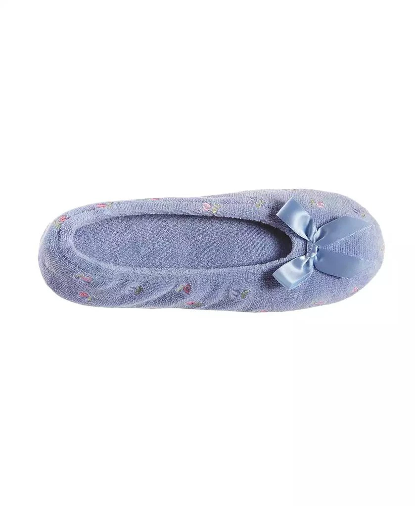 Isotoner Signature Isotoner Embroidered Terry Ballerina Slipper, Online Only 5
