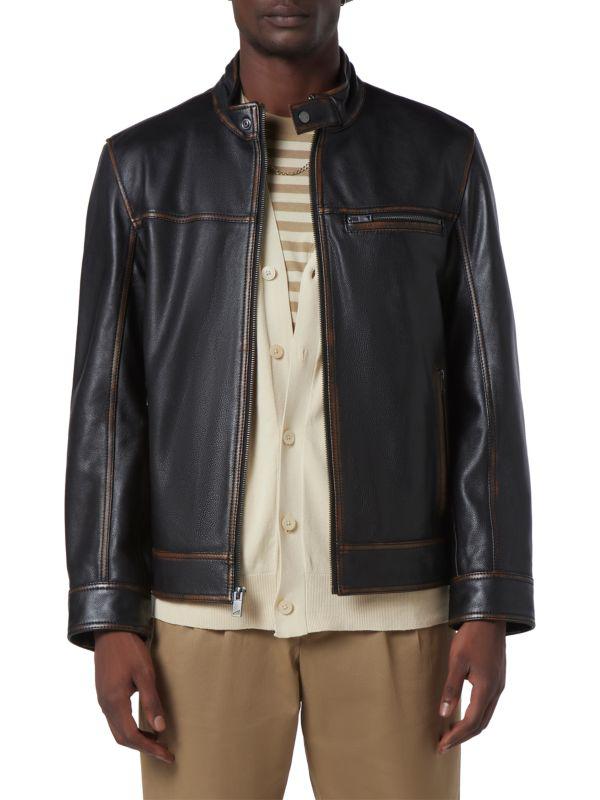 Andrew Marc Caruso Leather Racing Jacket