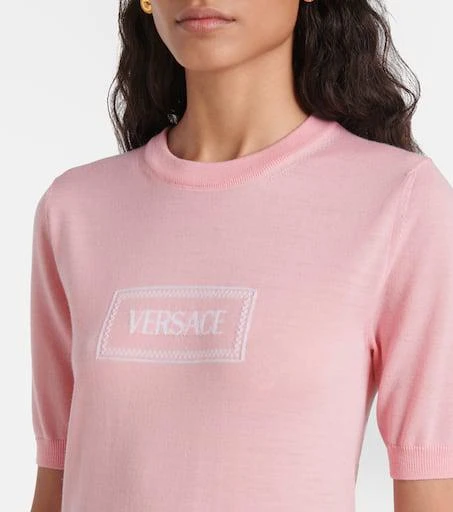 Versace Logo jacquard knitted top 4