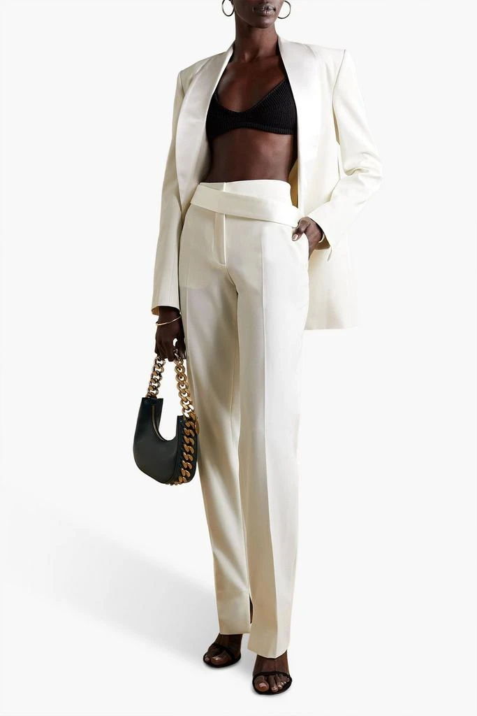 Stella McCartney Satin-trimmed twill straight-leg pants 2