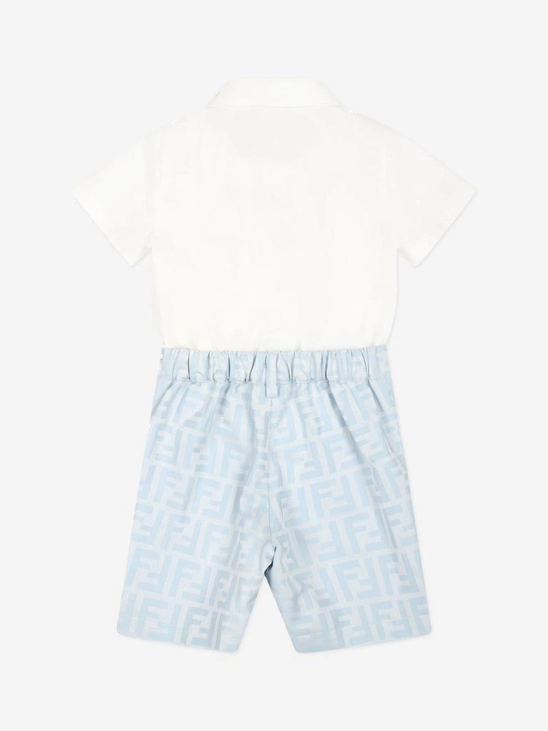Fendi Fendi Baby Boys FF Jacquard Romper in Blue 2