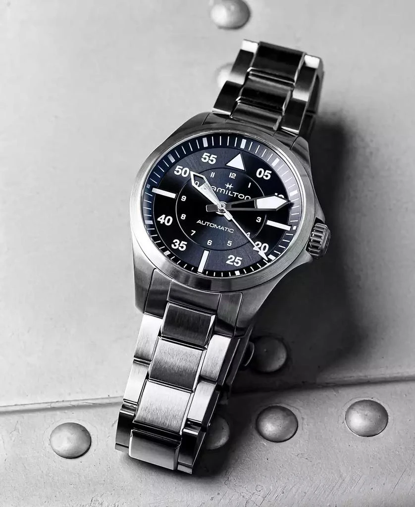 Hamilton Women
s Swiss Automatic Khaki Aviation Stainless Steel Bracelet Watch 36mm 3