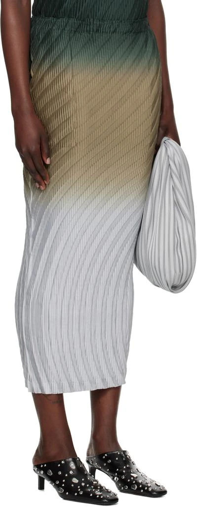 Issey Miyake Green & Gray Nuance Midi Skirt 2