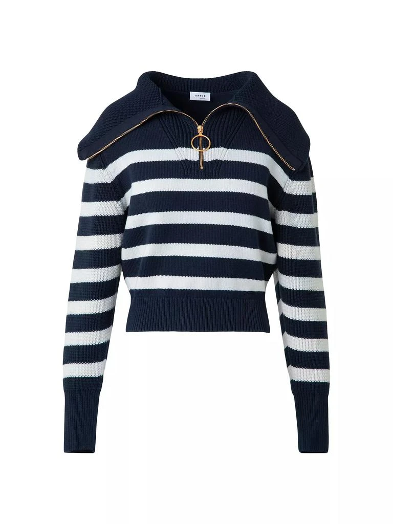 Akris Striped Cotton-Blend Sweater 1