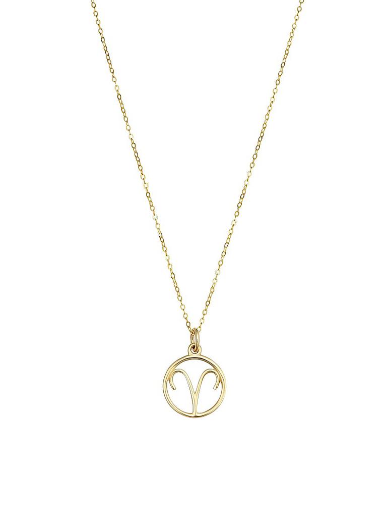 Oradina 14K Yellow Solid Gold Zodiac Pendant Necklace