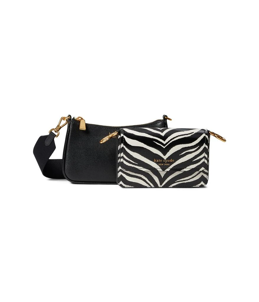 Kate Spade New York Morgan Zebra Print Double Up Crossbody 1