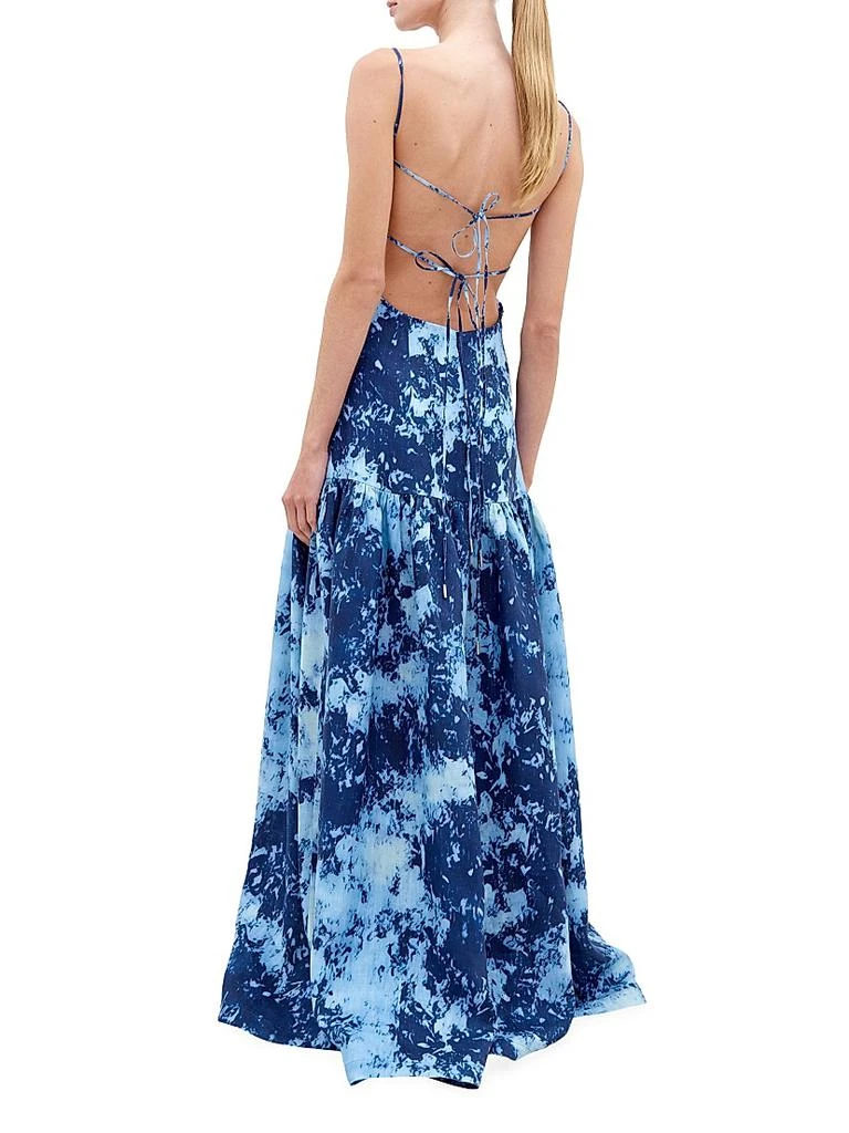 knee length dresses for ladies Sleeveless V-neck linen maxi dress CANNES – MYAN ATELIER main image 1