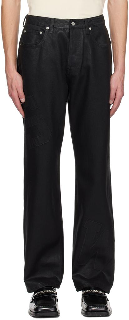 Saintwoods Black Waxed Jeans