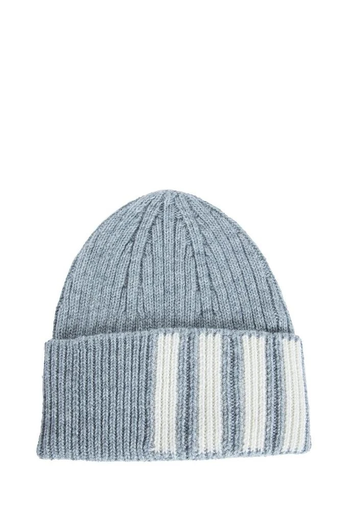 Authentic Thom Browne CASHMERE RIB 4-BAR HAT Thom Browne 4-Bar Cashmere Rib Hat Medium Grey – voilà.id main image 4