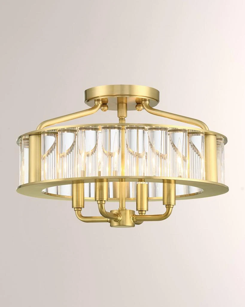 Crystorama x Libby Langdon Farris Aged Brass Ceiling Mount 1