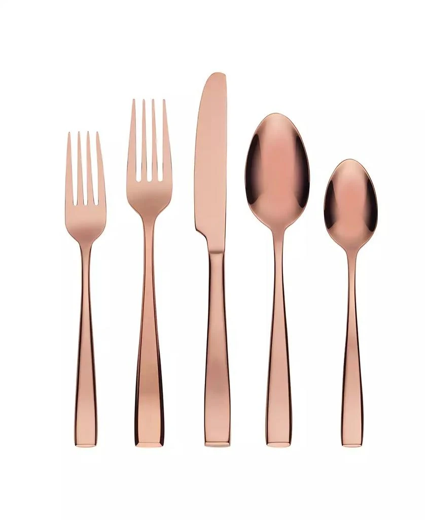 Cambridge Silversmiths Samira Copper Satin 20-Piece 18/10 Stainless Steel Flatware Set, Service for 4 2