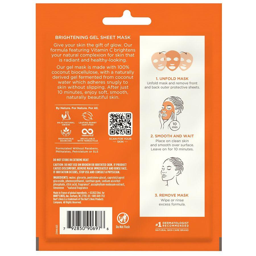 Burt's Bees Brightening Biocellulose Gel Sheet Mask with Vitamin C