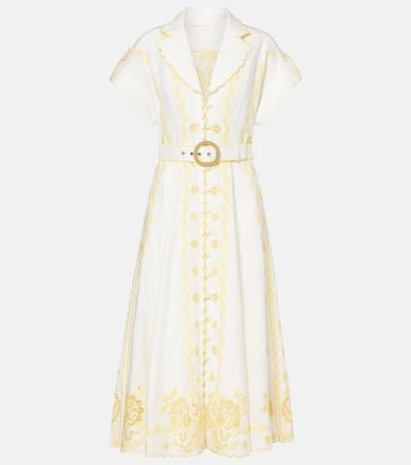 Zimmermann Lucky embroidered linen midi dress 1
