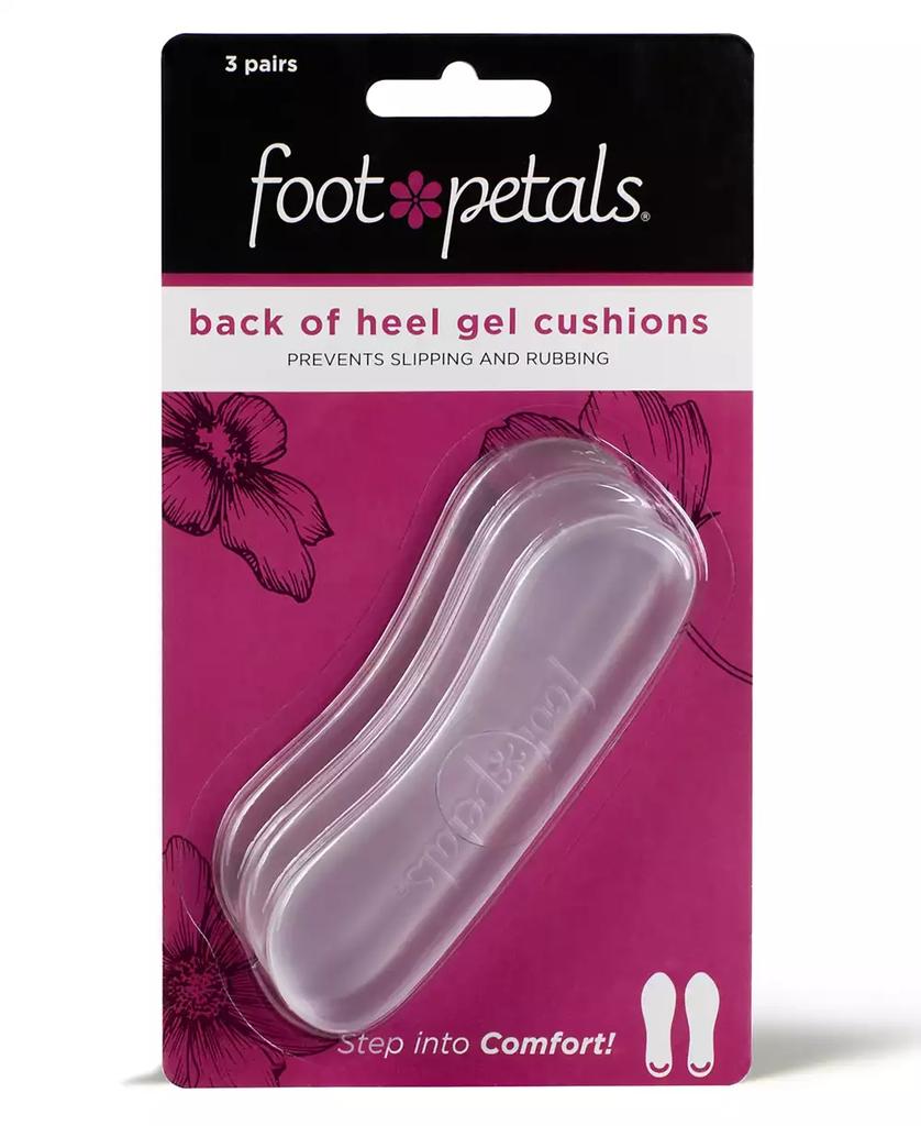 Foot Petals Gel Back of Heel Cushions - Pack of 3 Pairs